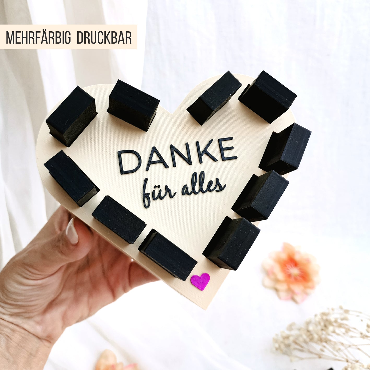 Mini Herz Box für kurze Schokoriegel * Dankeschön Aufmerksamkeit * Bundle * STL + 3MF 3D Druckdatei