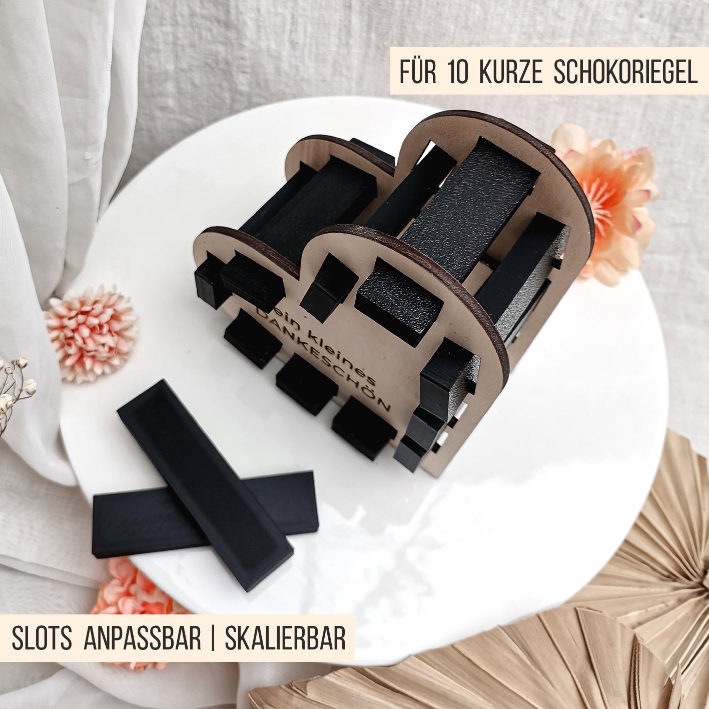 Mini-Herz Aufsteller für kurze Schokoriegel * Dankeschön Aufmerksamkeit * 3mm | 4mm | 6mm * Bundle * SVG Laserdatei