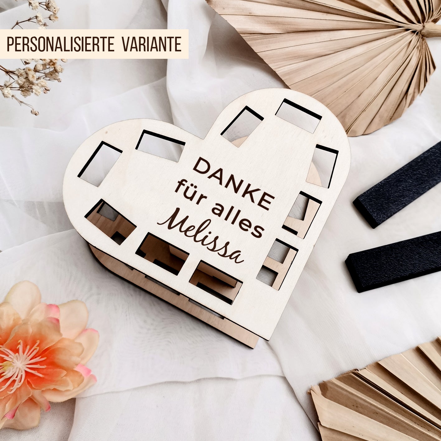 Mini-Herz Aufsteller für kurze Schokoriegel * Dankeschön Aufmerksamkeit * 3mm | 4mm | 6mm * Bundle * SVG Laserdatei