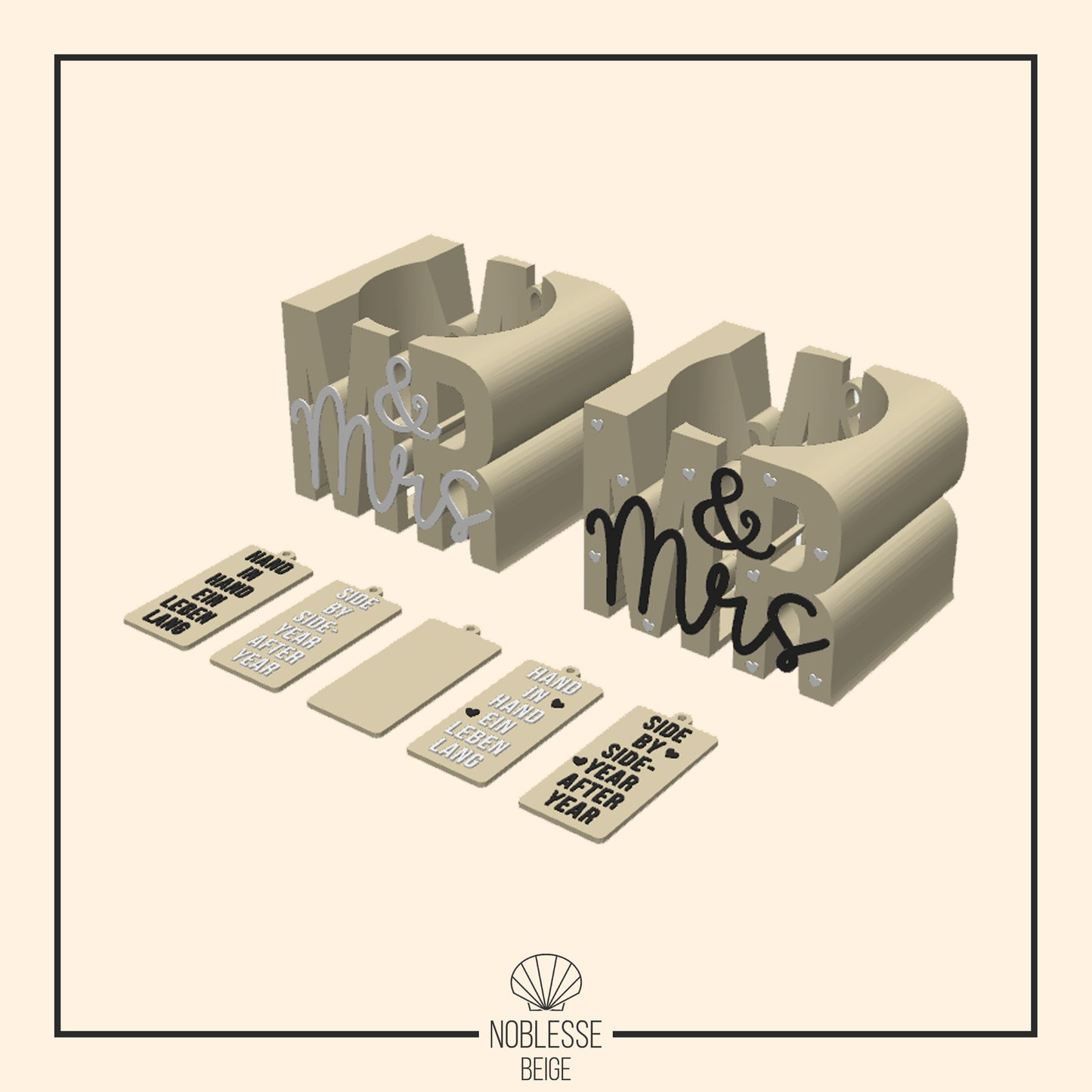 MR & MRS Sektflaschen Halter * 0,75l Sekt Flasche * Bundle * STL + 3MF 3D Druckdatei