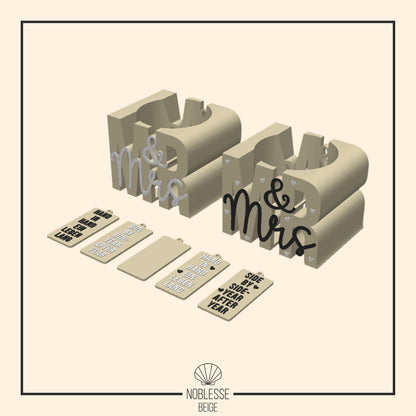 MR & MRS Sektflaschen Halter * 0,75l Sekt Flasche * Bundle * STL + 3MF 3D Druckdatei