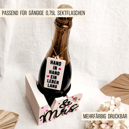 MR & MRS Sektflaschen Halter * 0,75l Sekt Flasche * Bundle * STL + 3MF 3D Druckdatei