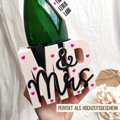 MR & MRS Sektflaschen Halter * 0,75l Sekt Flasche * Bundle * STL + 3MF 3D Druckdatei