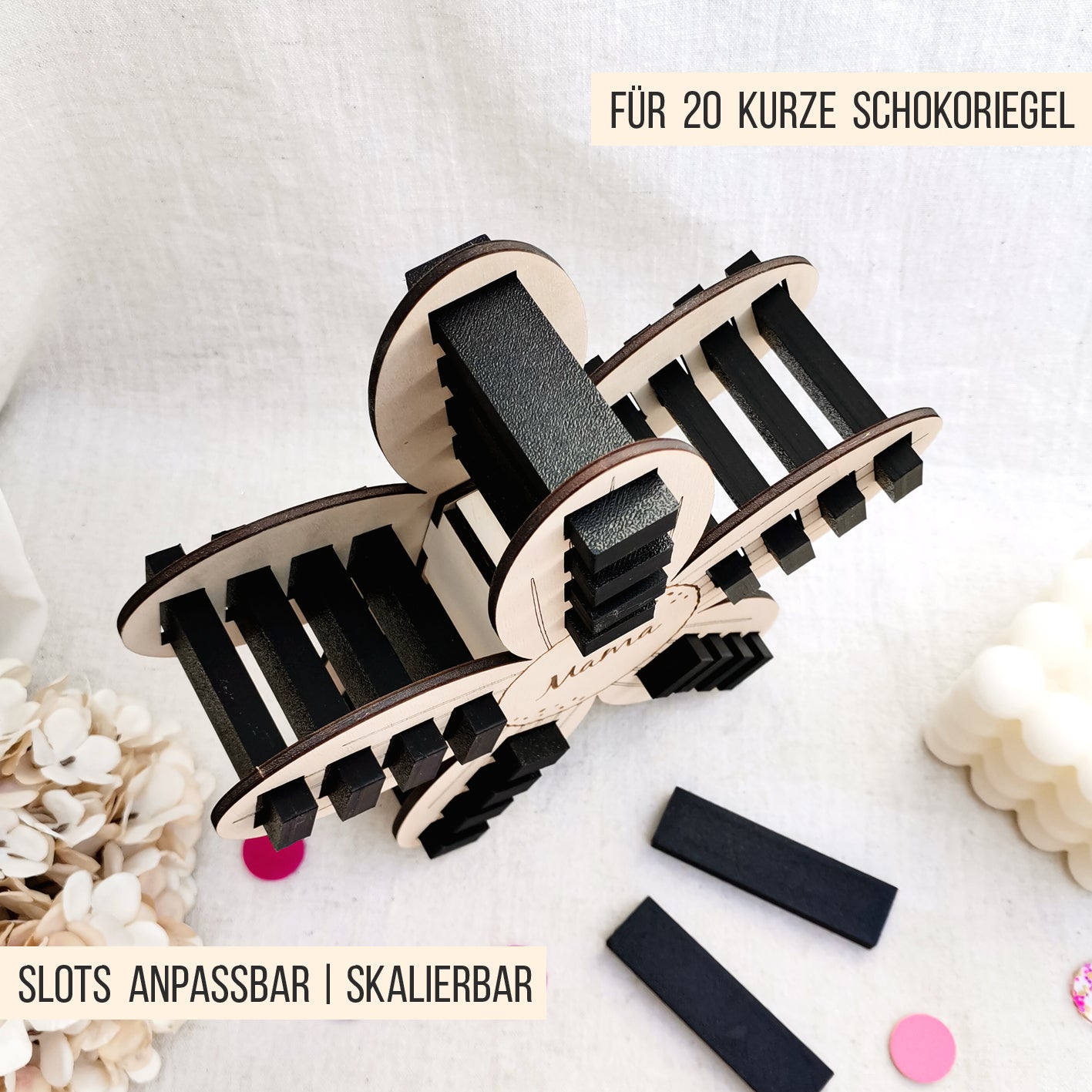 Blüte Aufsteller für kurze Schokoriegel * Muttertag * 3mm | 4mm | 6mm * Bundle * SVG Laserdatei