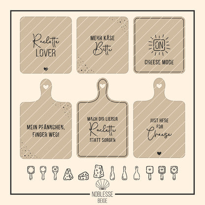 Raclette Untersetzer & Brettchen * Bundle * SVG Laserdatei