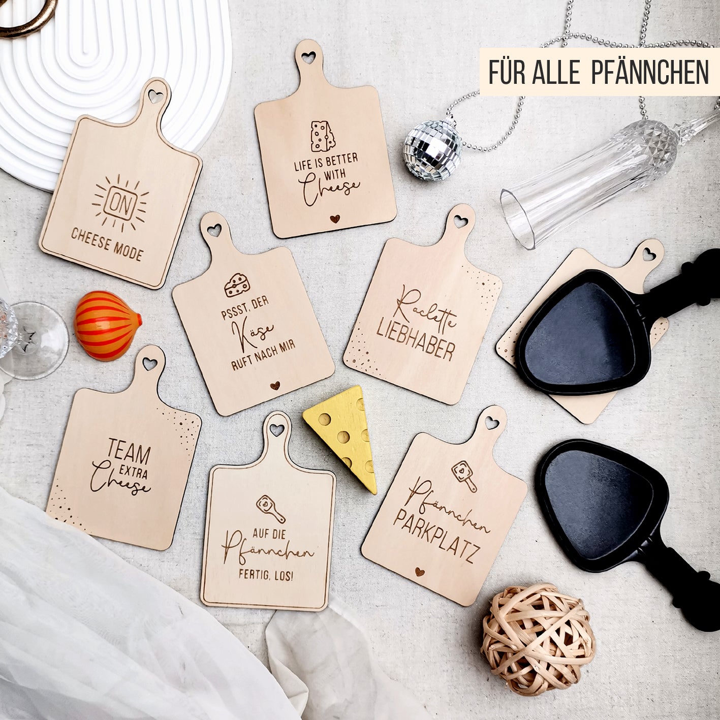 Raclette Untersetzer & Brettchen * Bundle * SVG Laserdatei