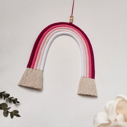 Regenbogen Wandbehang 20cm * Personalisiert mit Namen * Makramee