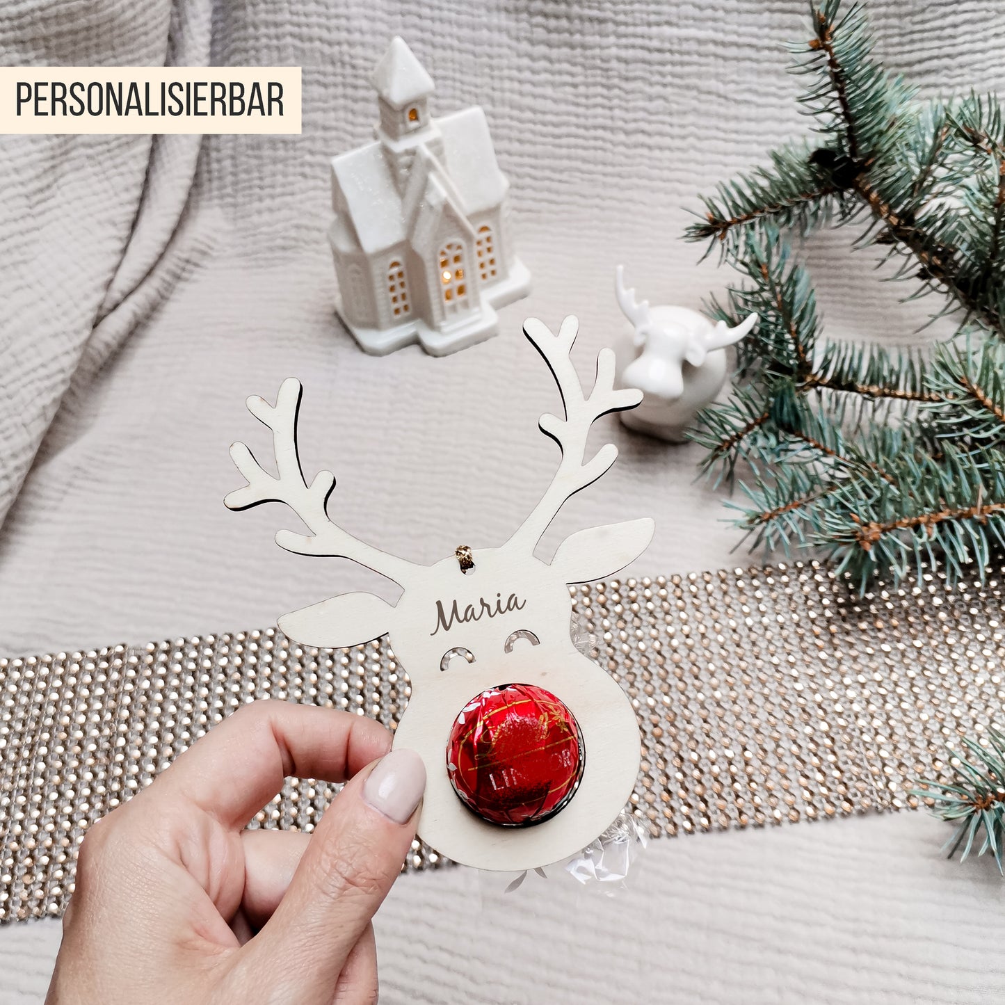 Rentier Anhänger für Schokoladekugel * Bundle * SVG Laserdatei