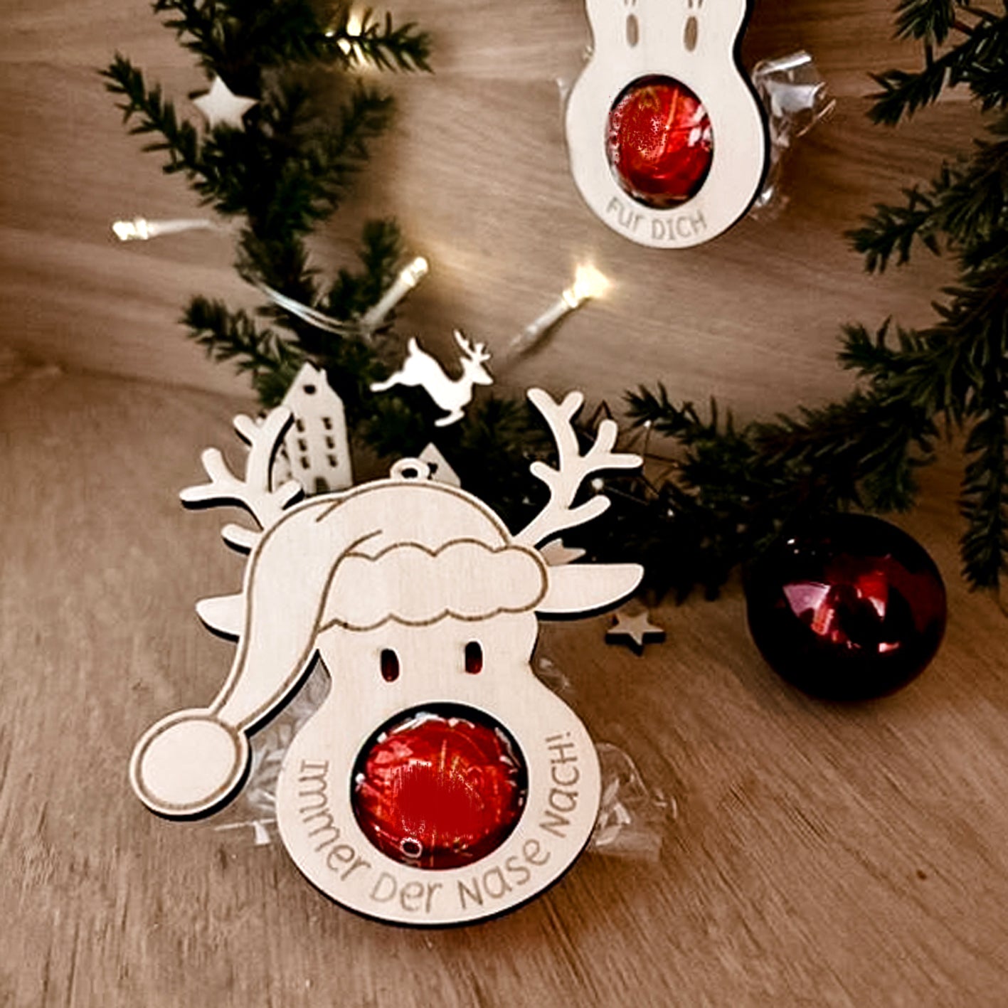 Rentier Anhänger für Schokoladekugel * Bundle * SVG Laserdatei