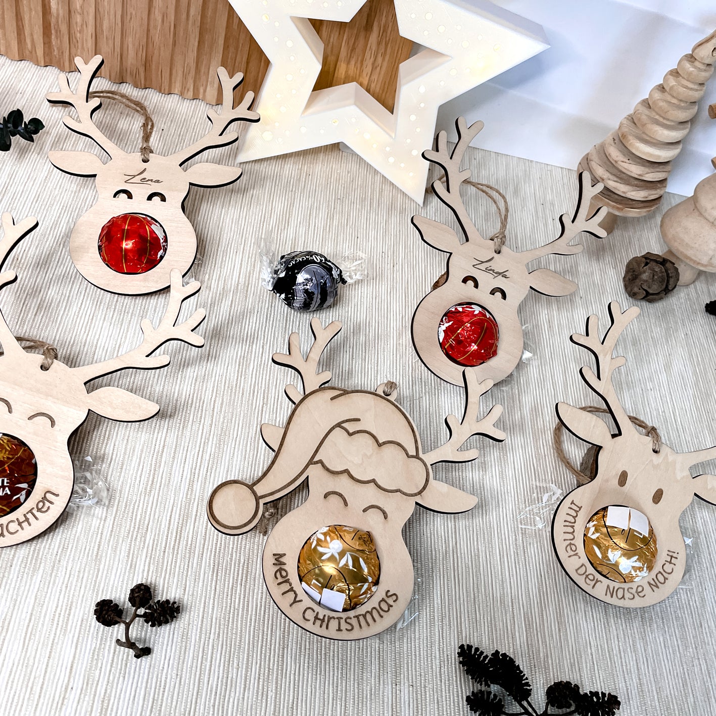 Rentier Anhänger für Schokoladekugel * Bundle * SVG Laserdatei