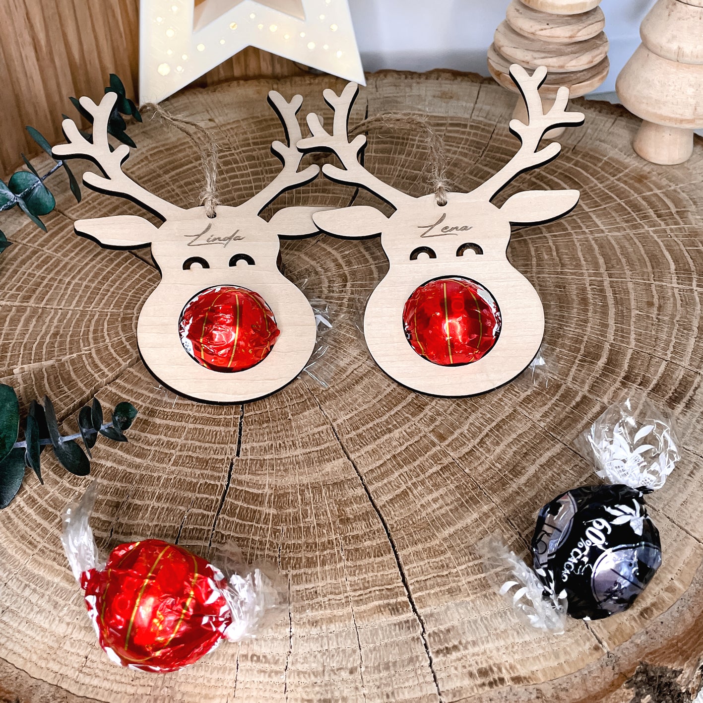 Rentier Anhänger für Schokoladekugel * Bundle * SVG Laserdatei
