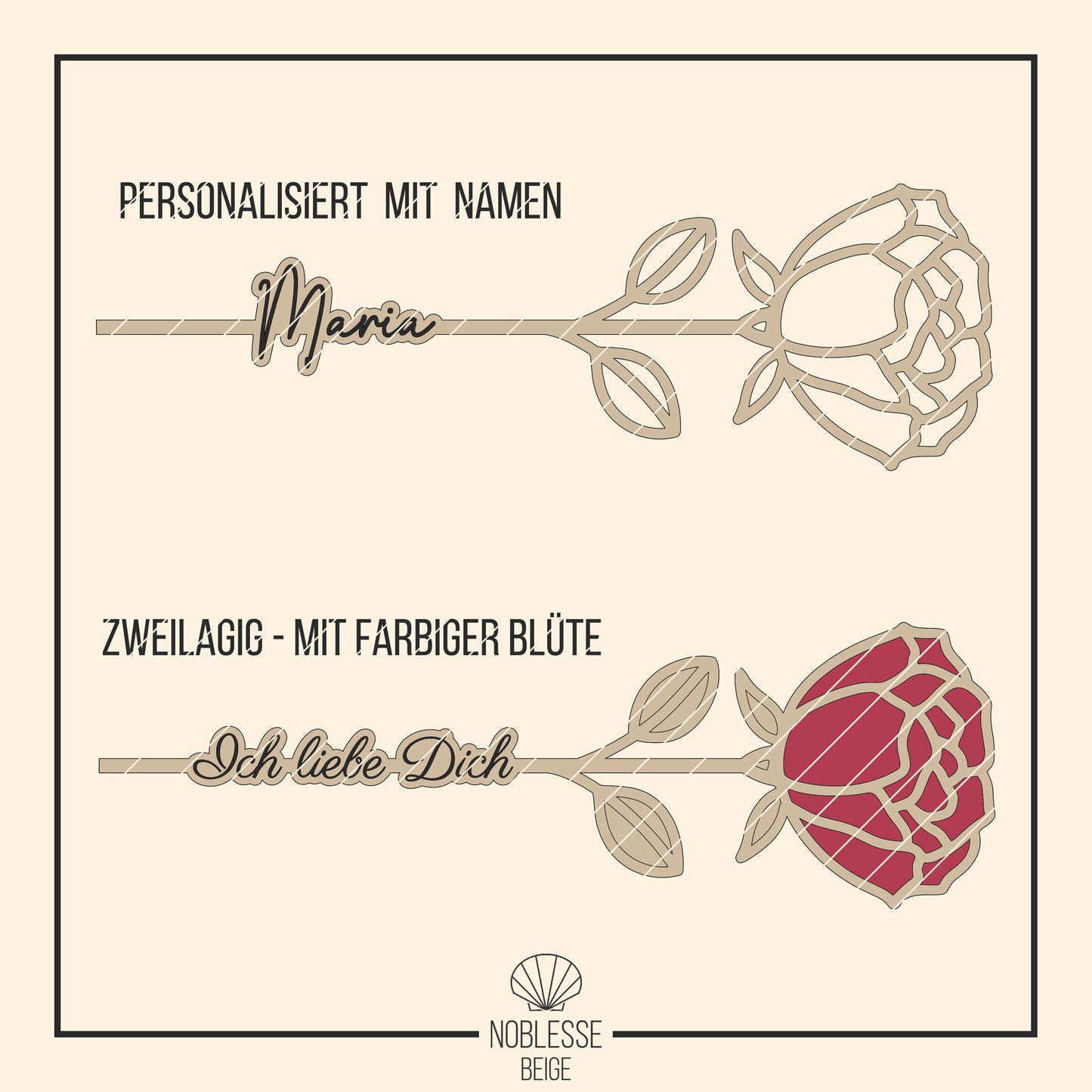 Rosen mit Gravur & Halter * Muttertag | Geburtstag | Valentinstag * Bundle * SVG Laserdatei