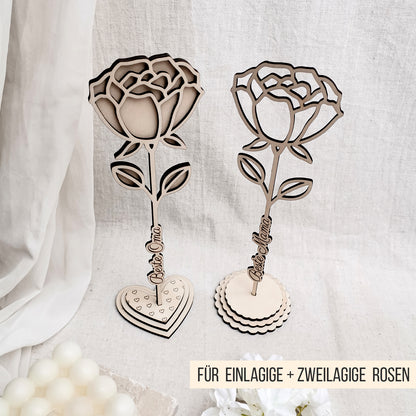 Rosen mit Gravur & Halter * Muttertag | Geburtstag | Valentinstag * Bundle * SVG Laserdatei