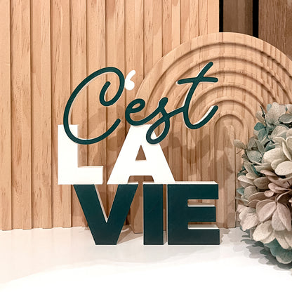 C´est la vie Schriftzug * STL + 3MF Datei