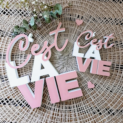 C´est la vie Schriftzug * STL + 3MF Datei