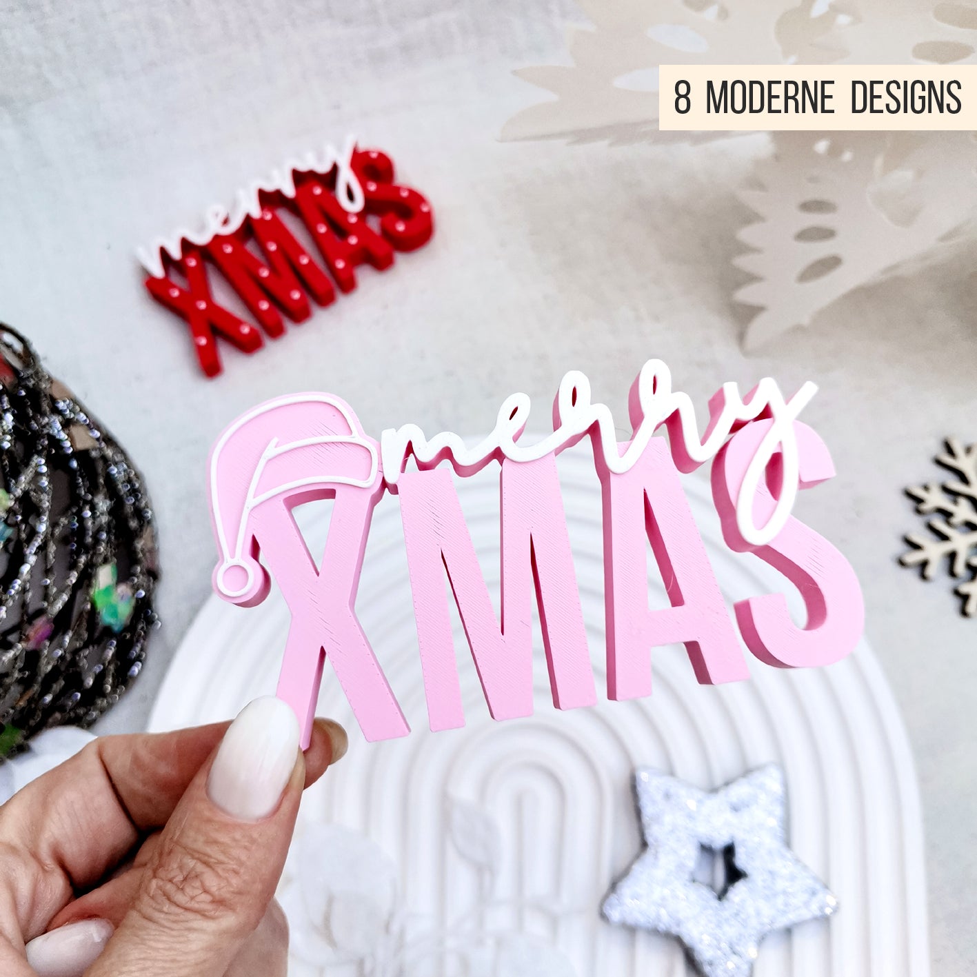 Merry XMAS Schriftzug * Bundle * STL + 3MF 3D Druckdatei