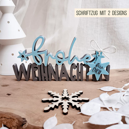 Frohe Weihnachten Schriftzug * Bundle * STL + 3MF 3D Druckdatei