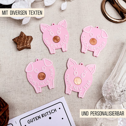 Schwein Glücksbringer & Schlüsselanhänger * mit PDF Druckvorlage * Bundle * STL + 3MF 3D Druckdatei