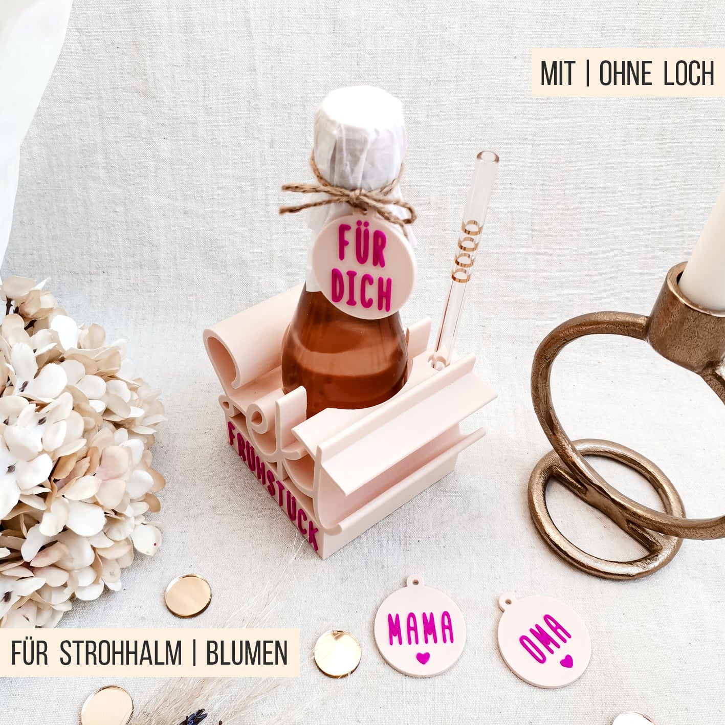 Sekt Sektflaschen Halter * 0,2l Mini Sekt Flasche * Bundle * STL + 3MF 3D Druckdatei