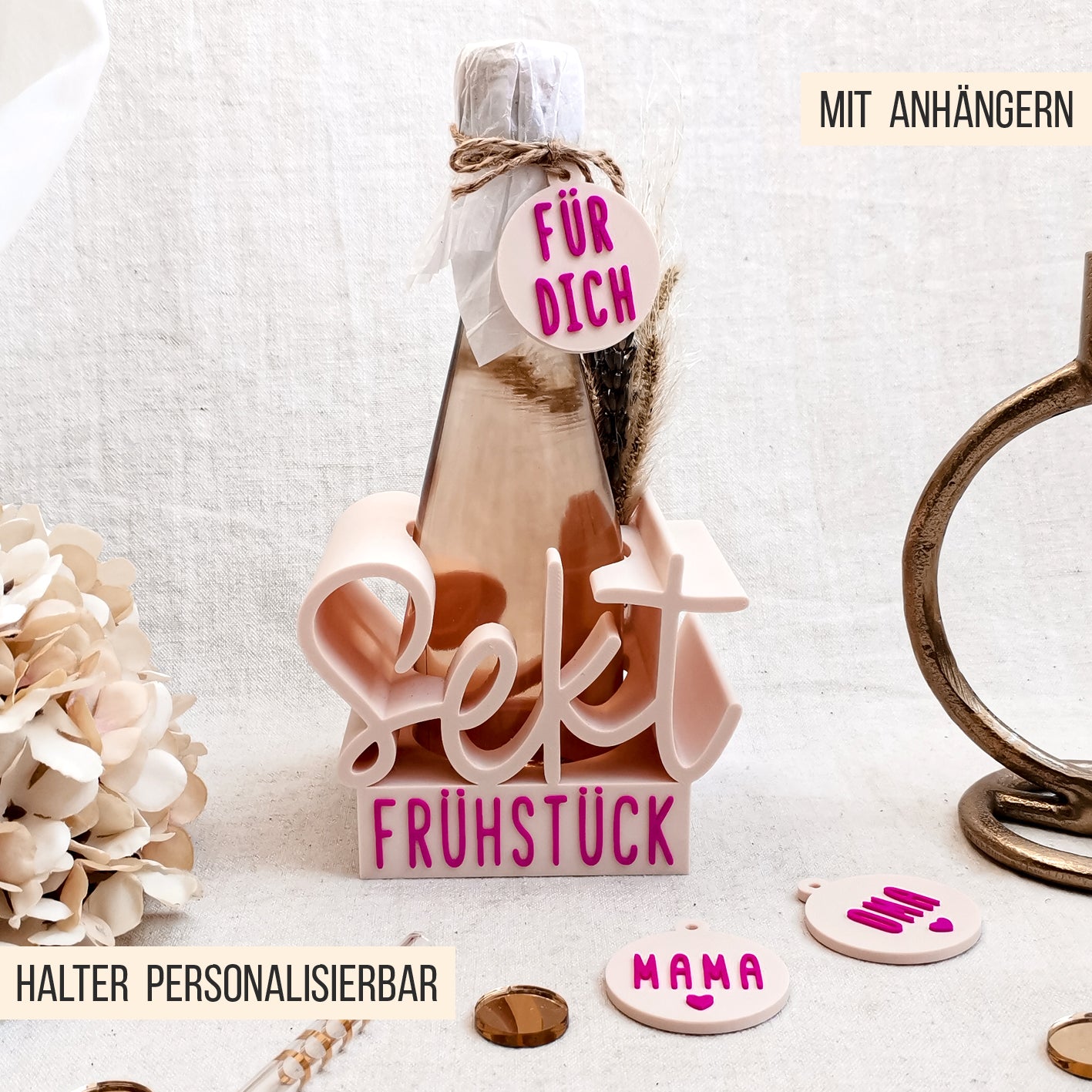 Sekt Sektflaschen Halter * 0,2l Mini Sekt Flasche * Bundle * STL + 3MF 3D Druckdatei