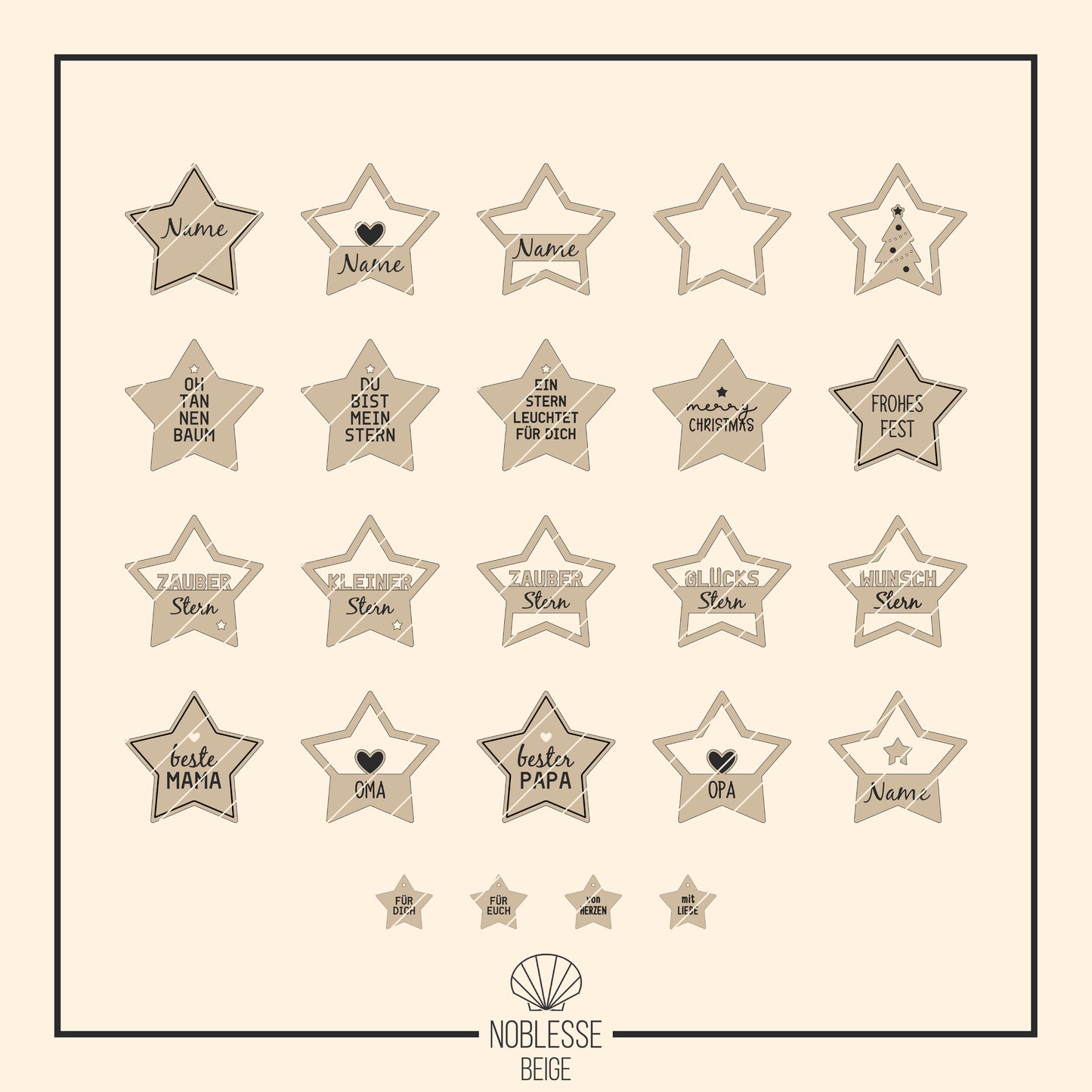 Stern Weihnachtskugel Einleger * Inlay für sternenförmige Kugel aus Acryl * skalierbar * Bundle * SVG Laserdatei