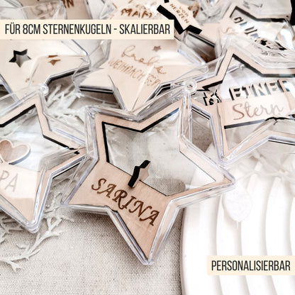 Stern Weihnachtskugel Einleger * Inlay für sternenförmige Kugel aus Acryl * skalierbar * Bundle * SVG Laserdatei