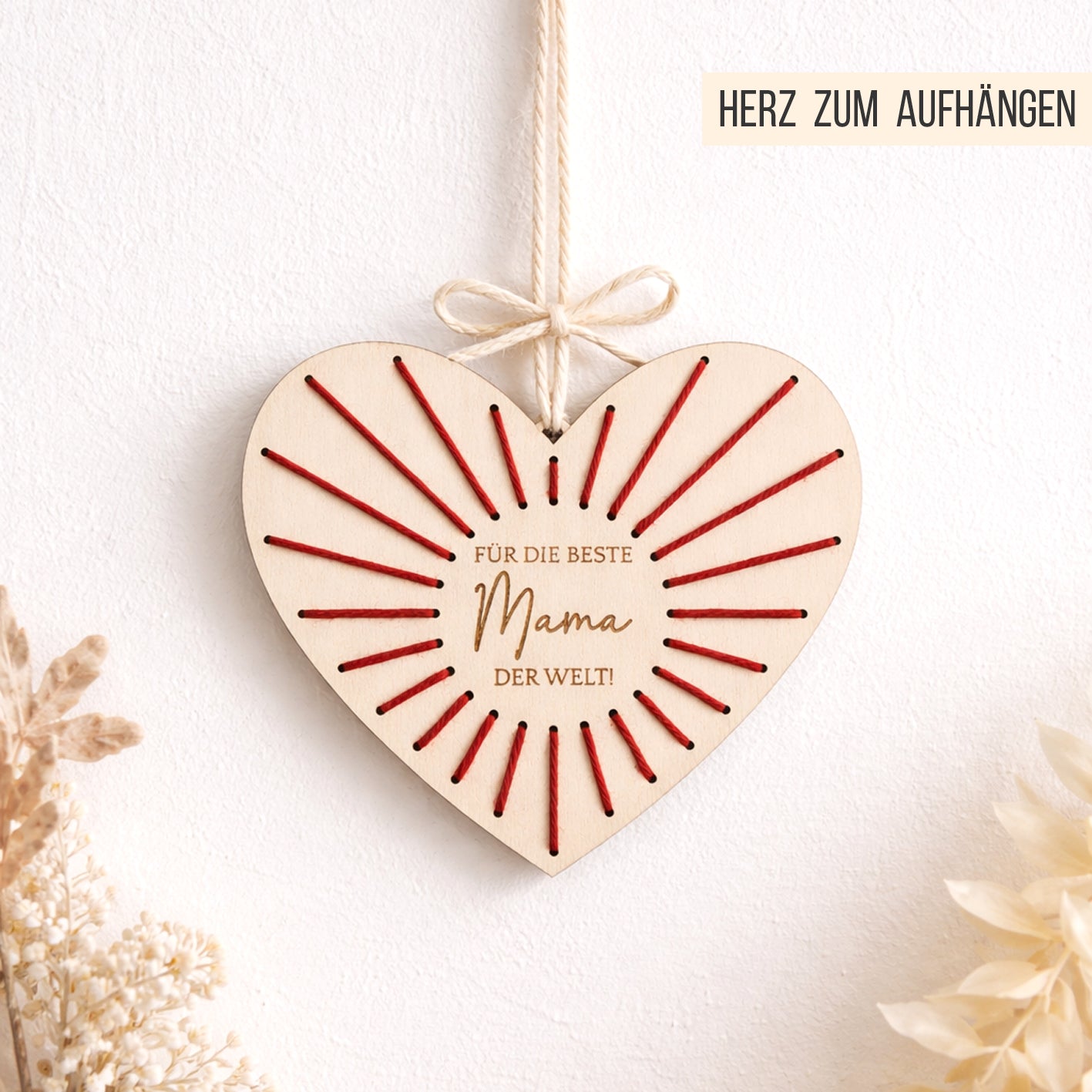 Stickherzen Muttertag * DIY Herz Schild mit Garn Stickerei * Bundle * SVG Laserdatei