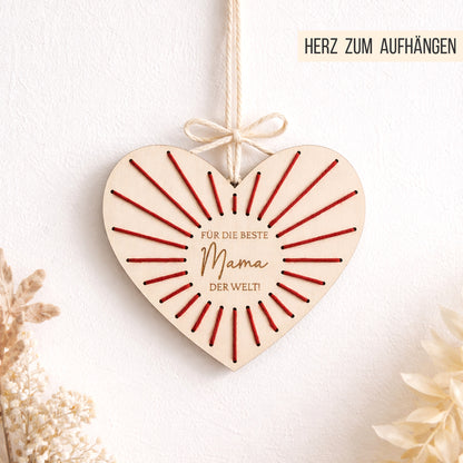 Stickherzen Muttertag * DIY Herz Schild mit Garn Stickerei * Bundle * SVG Laserdatei