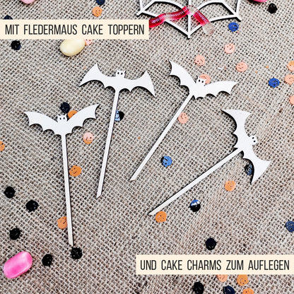Cake Topper Halloween * Süßes oder Saures & Fledermäuse * Bundle * SVG Laserdatei