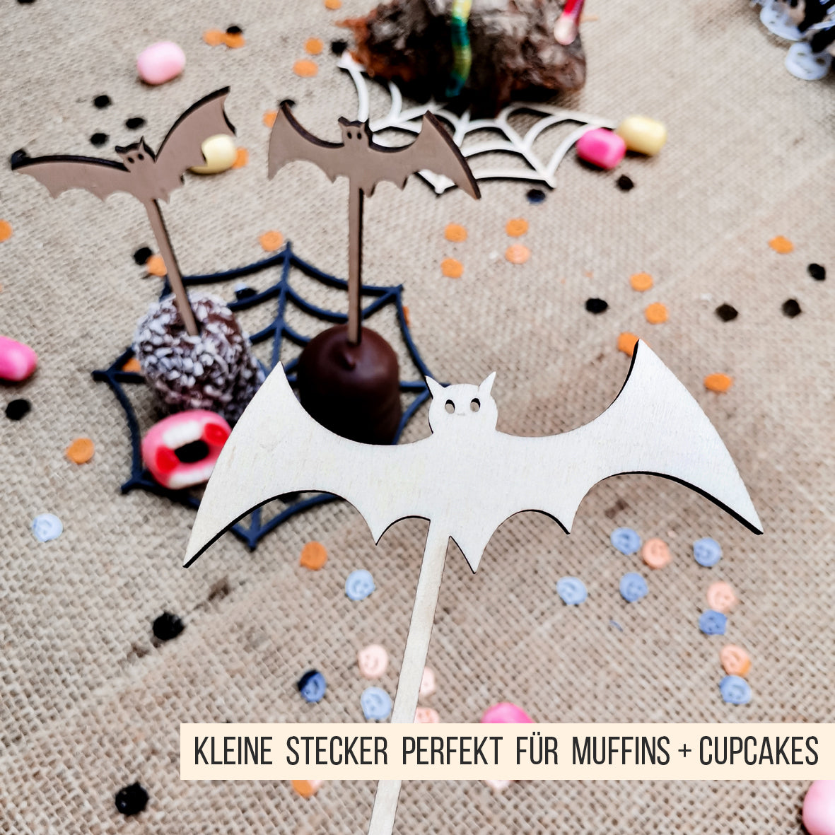 Cake Topper Halloween * Süßes oder Saures & Fledermäuse * Bundle * SVG Laserdatei