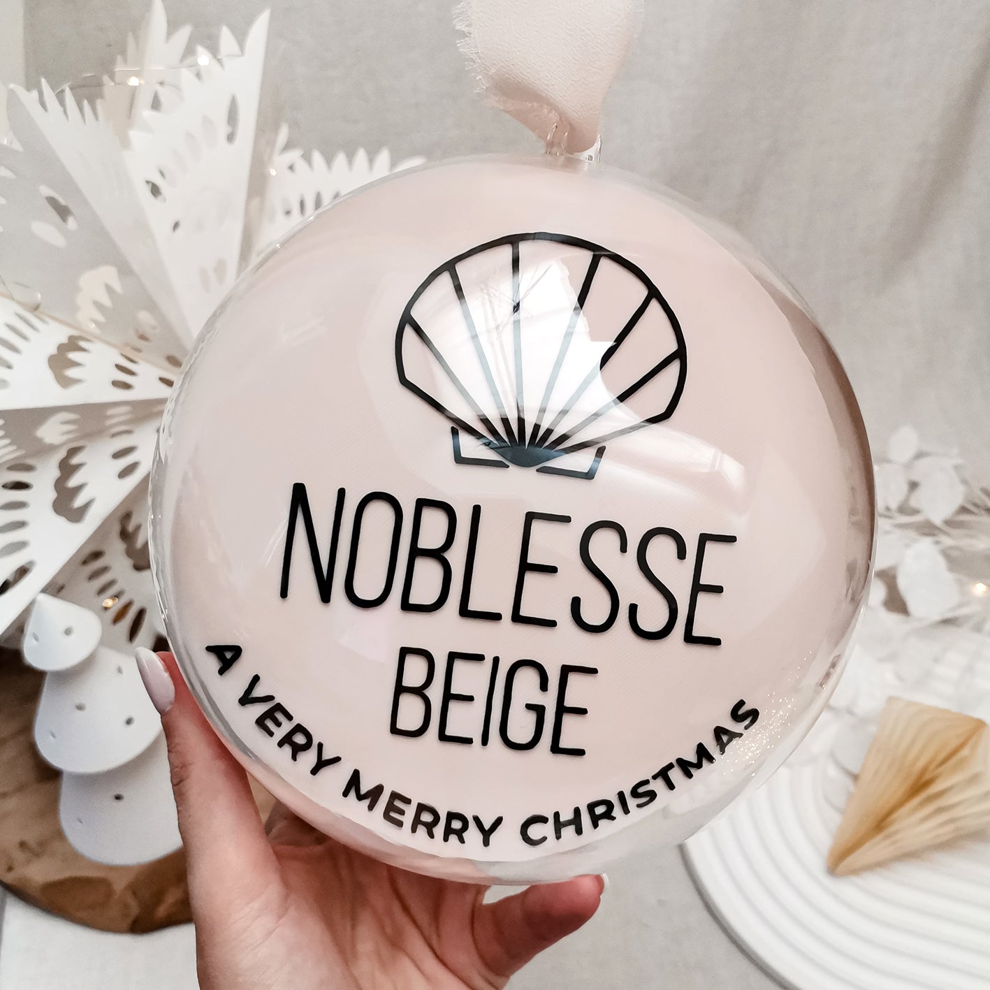 3D Acryl Weihnachtskugel XL * personalisiert mit Ihrem Firmenlogo & Text