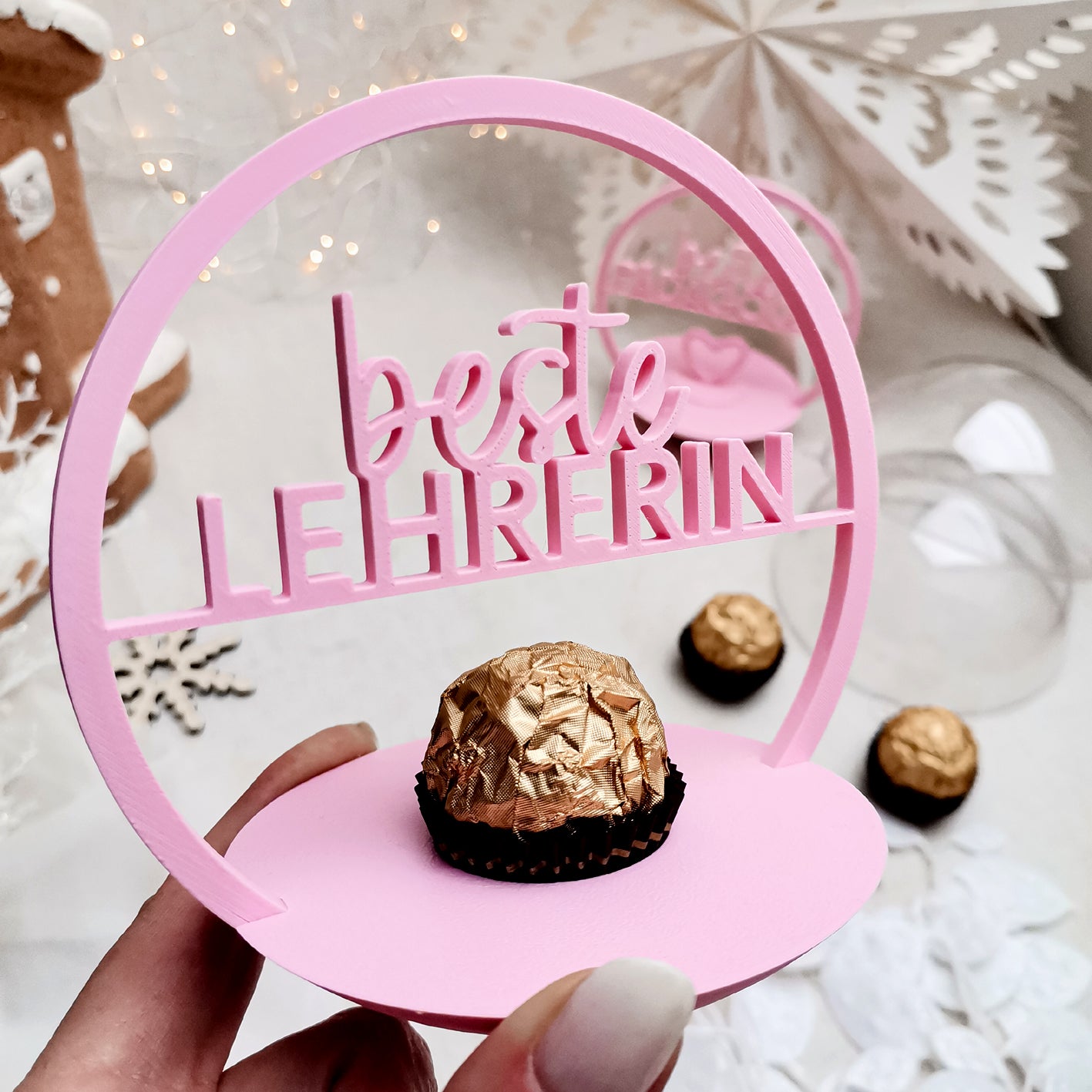 Acryl Kugel Einleger Schokokugel * Geschenk für Erzieher | Lehrer | Pädagogen * Bunlde * STL + 3MF 3D Druckdatei