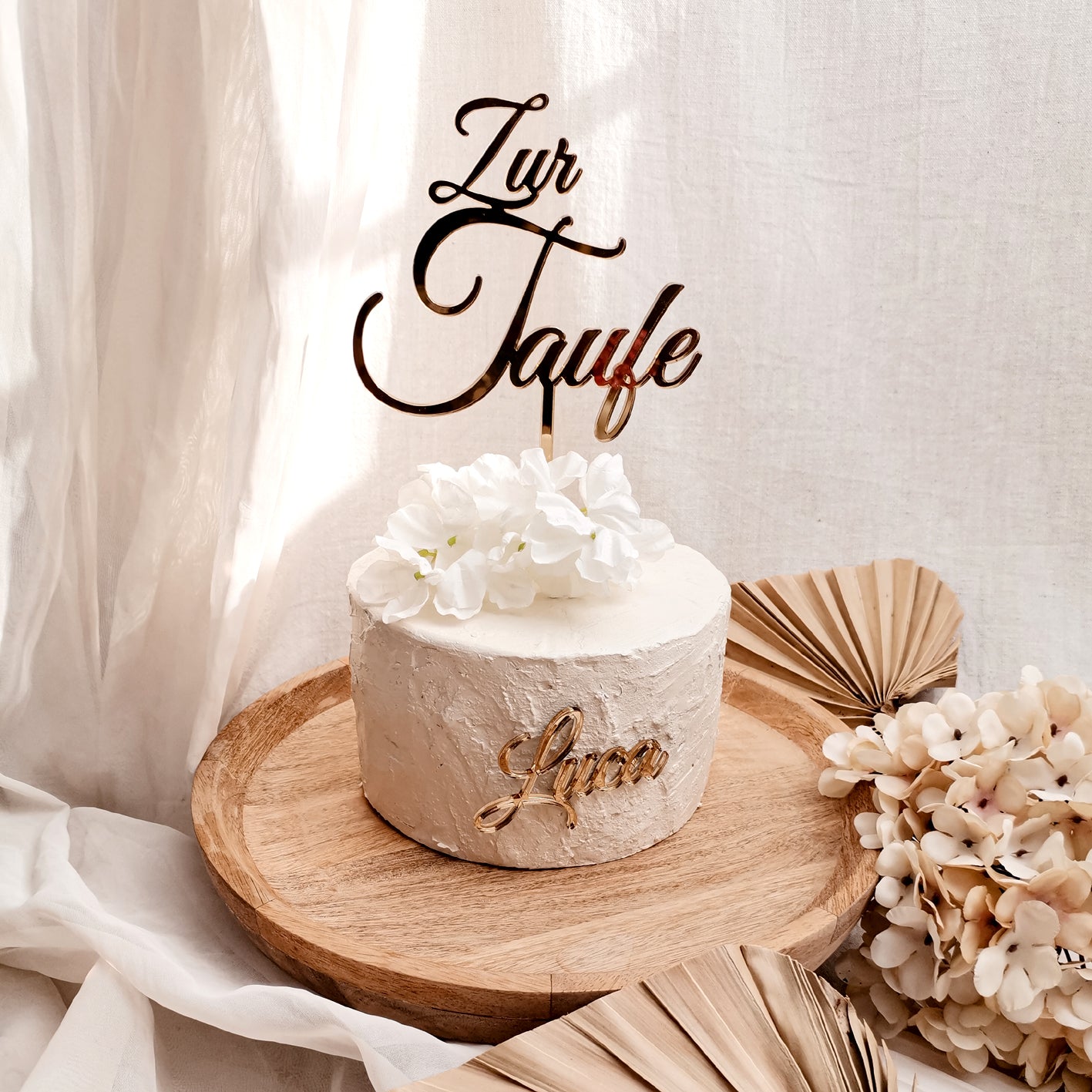 Cake Topper Zur Taufe & Kreuz & Name * Set personalisiert mit einem Namen