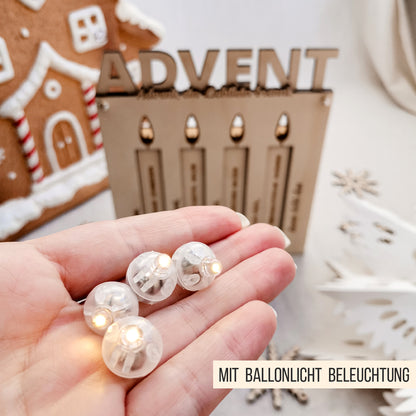 Adventskalender mit 4 Schokoriegel Kerzen * beleuchteter moderner Adventskranz & Advent Aktivitäten * Bundle * SVG Laserdatei