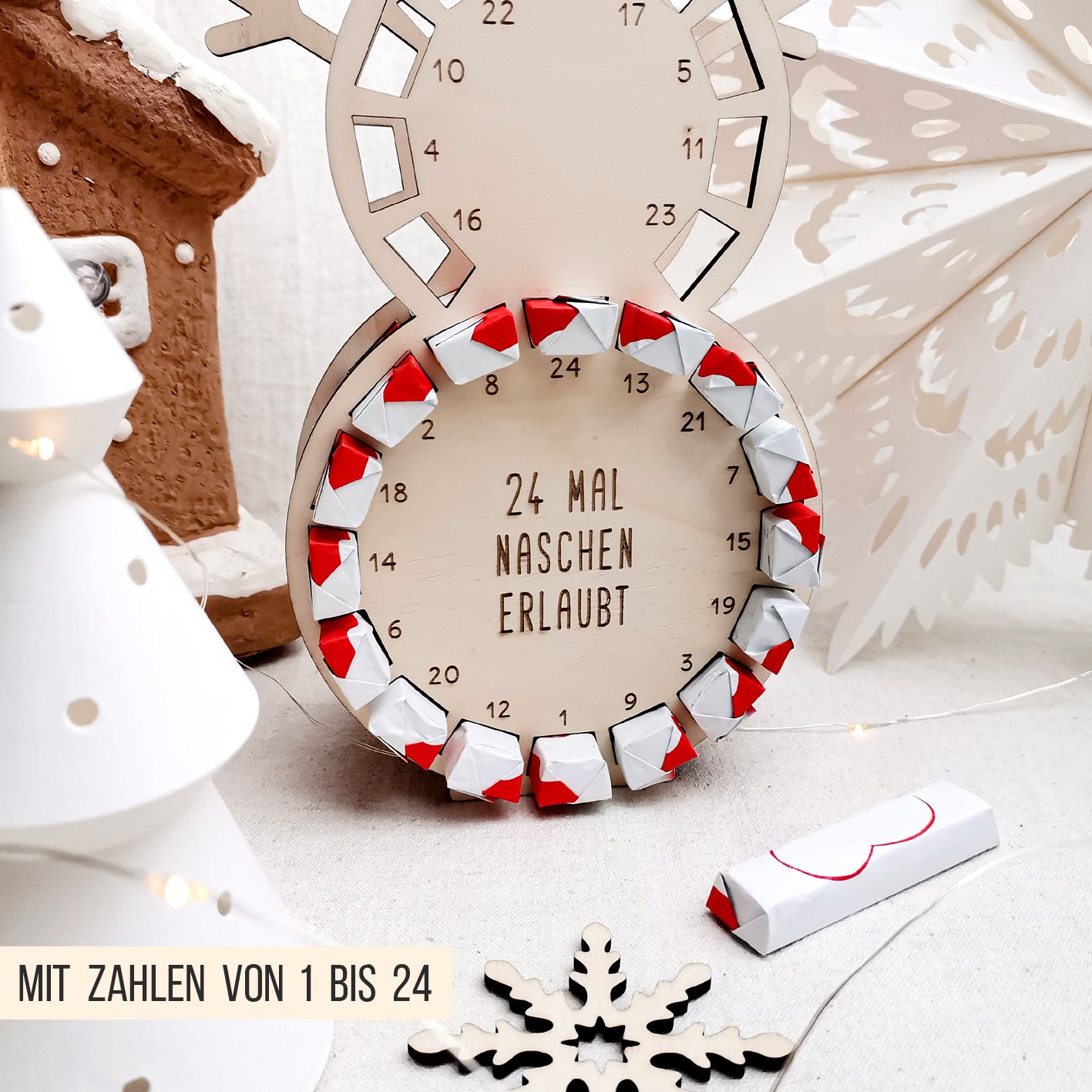 Adventskalender Schneemann für orange-weisse Schokoriegel * 3mm | 4mm | 6mm * Bundle * SVG Laserdatei