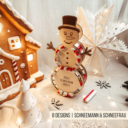 Adventskalender Schneemann für orange-weisse Schokoriegel * 3mm | 4mm | 6mm * Bundle * SVG Laserdatei