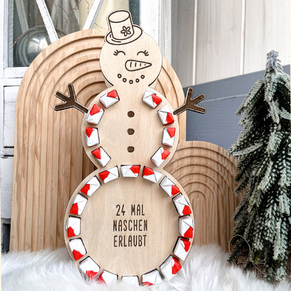 Adventskalender Schneemann für orange-weisse Schokoriegel * 3mm | 4mm | 6mm * Bundle * SVG Laserdatei