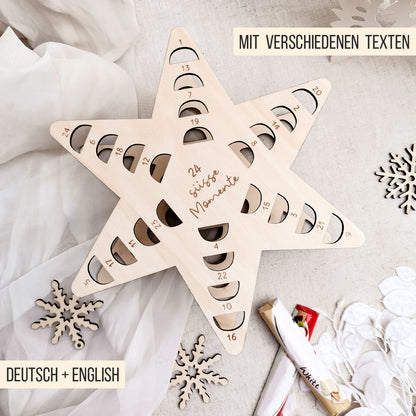 Adventskalender Stern für Praline Schokoriegel * 3mm | 4mm | 6mm * Bundle * SVG Laserdatei