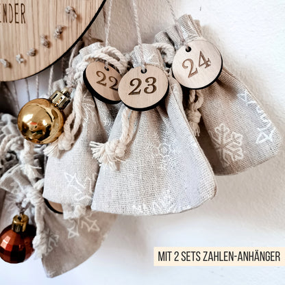 Adventskalender Elch mit Weihnachtskugeln * mit Zahlen Set 1 bis 24 * personalisierbar * SVG Laserdatei