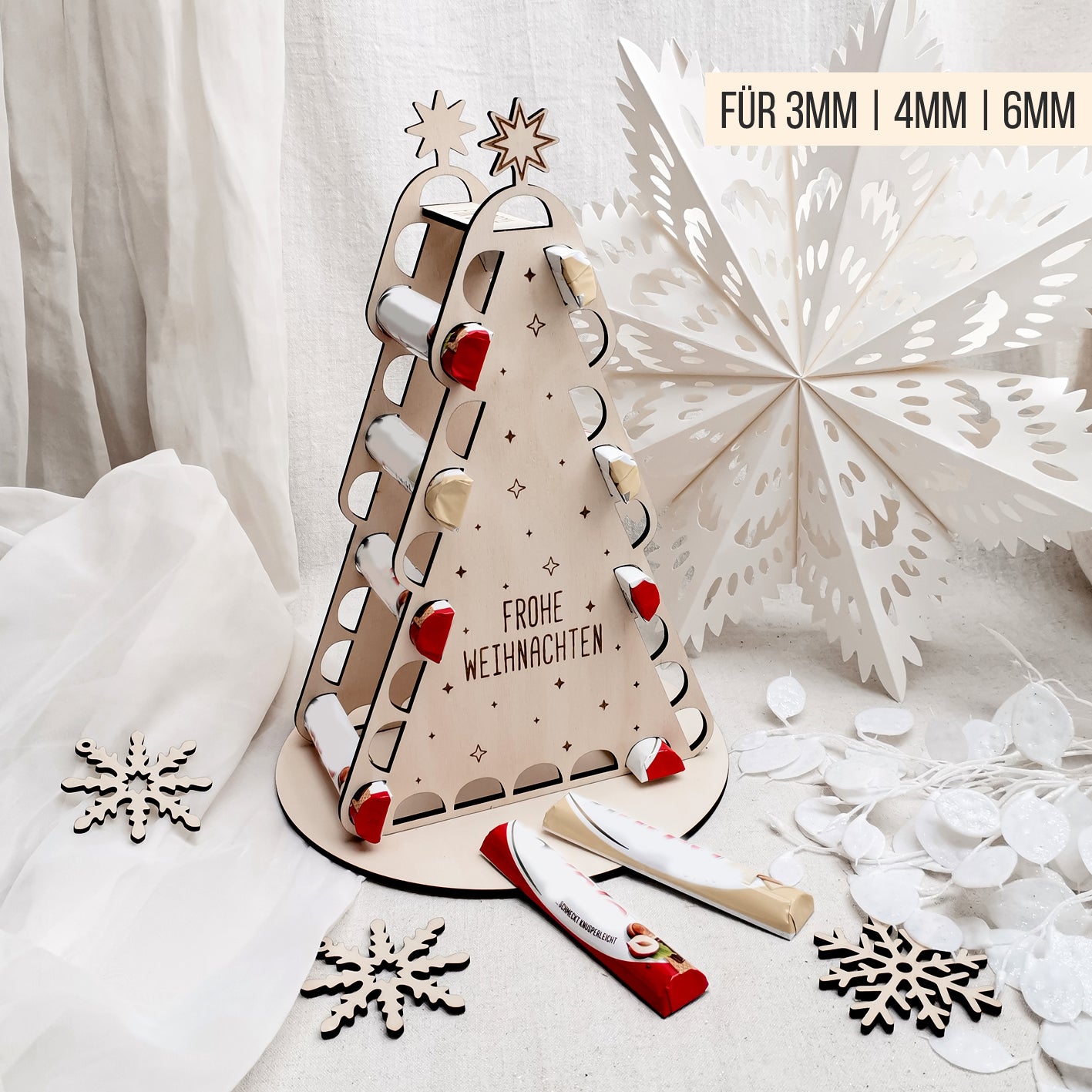 Adventskalender Weihnachtsbaum für Praline Schokoriegel * 3mm | 4mm | 6mm * Bundle * SVG Laserdatei