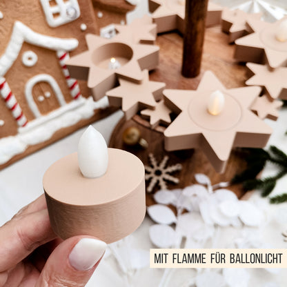 Sterne Adventskranz mit Kerzen * für LED Teelicht | Ballonlicht * Bundle * STL + 3MF 3D Druckdatei
