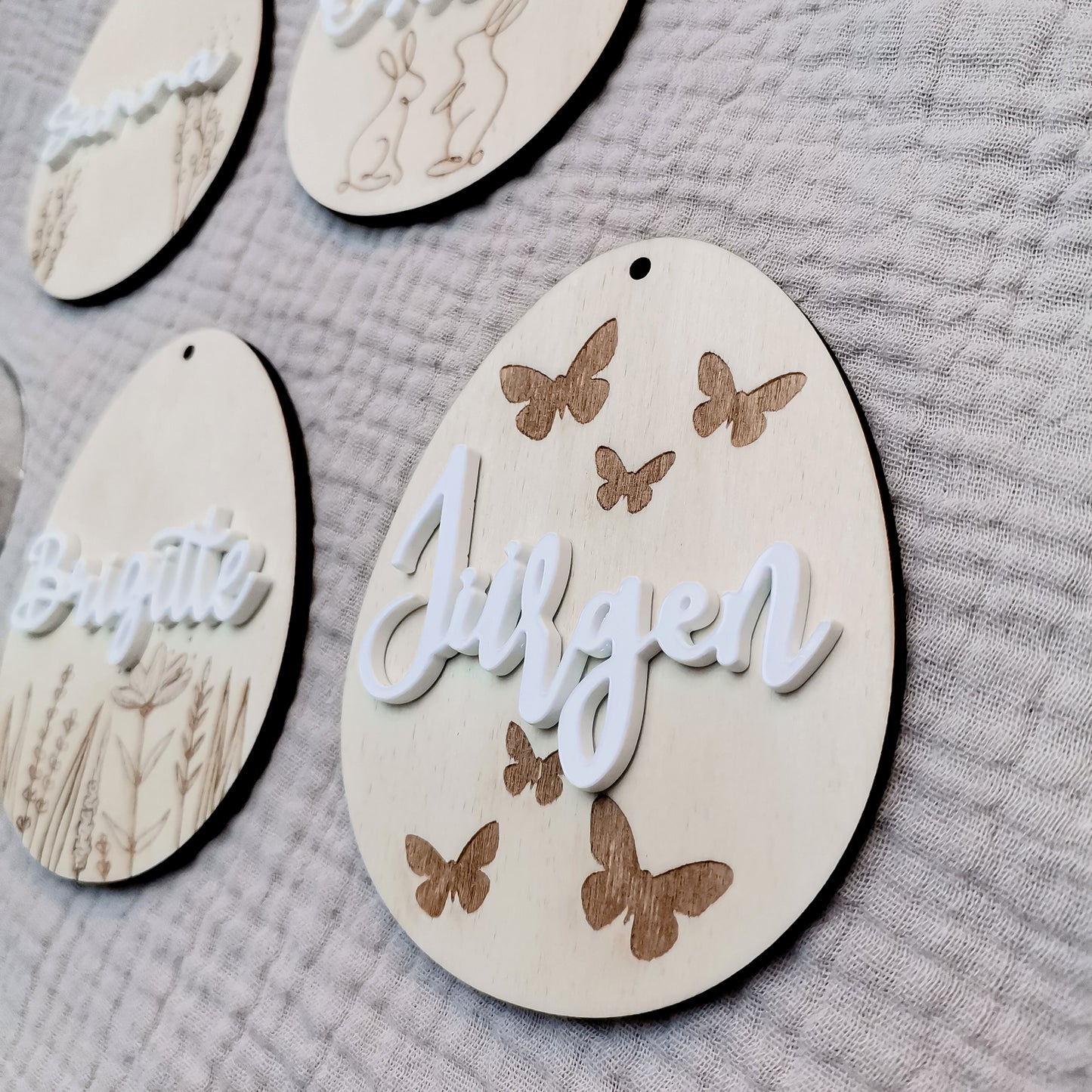 Anhänger Osterei * Holz & Acryl * personalisiert mit 3D-Namen