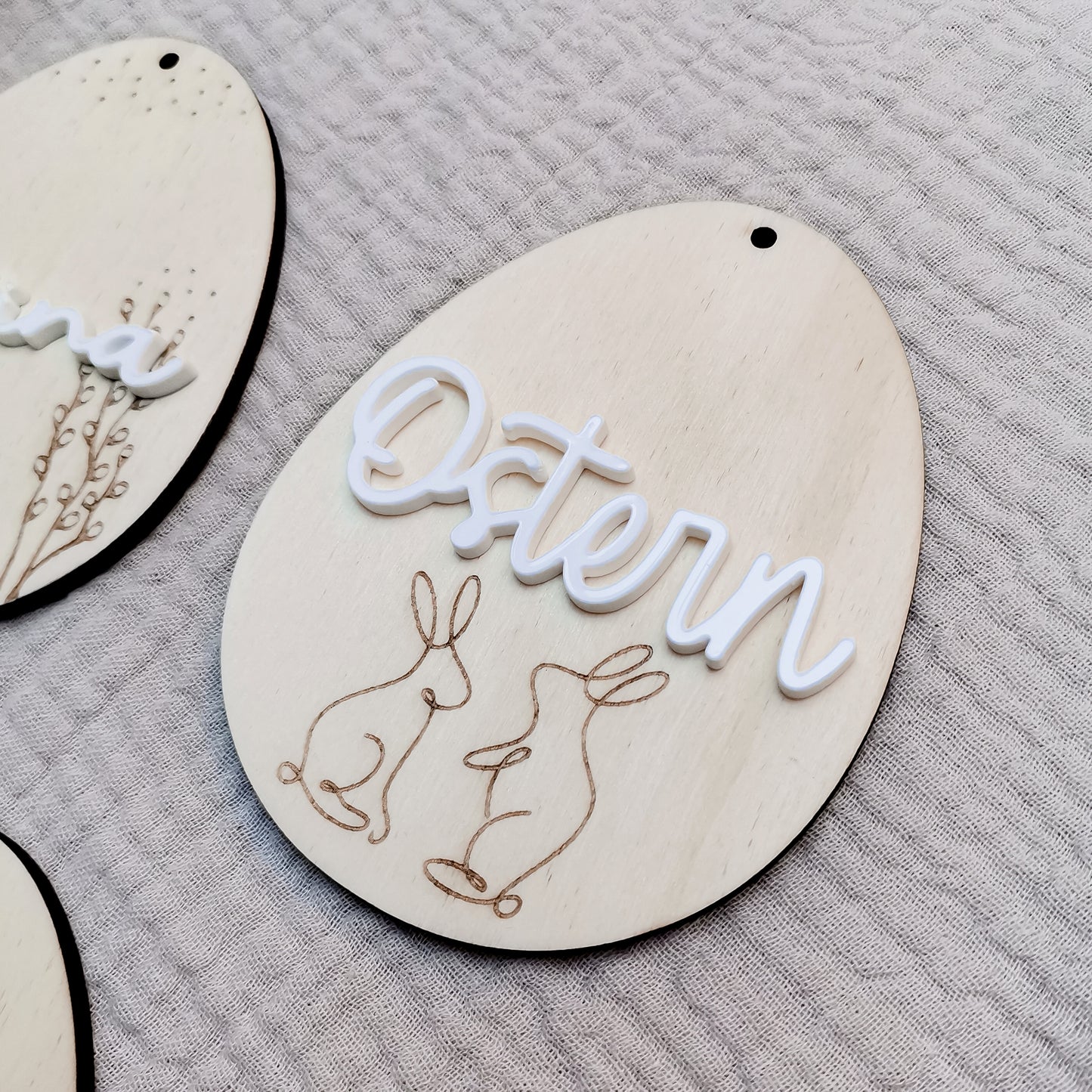 Anhänger Osterei * Holz & Acryl * personalisiert mit 3D-Namen