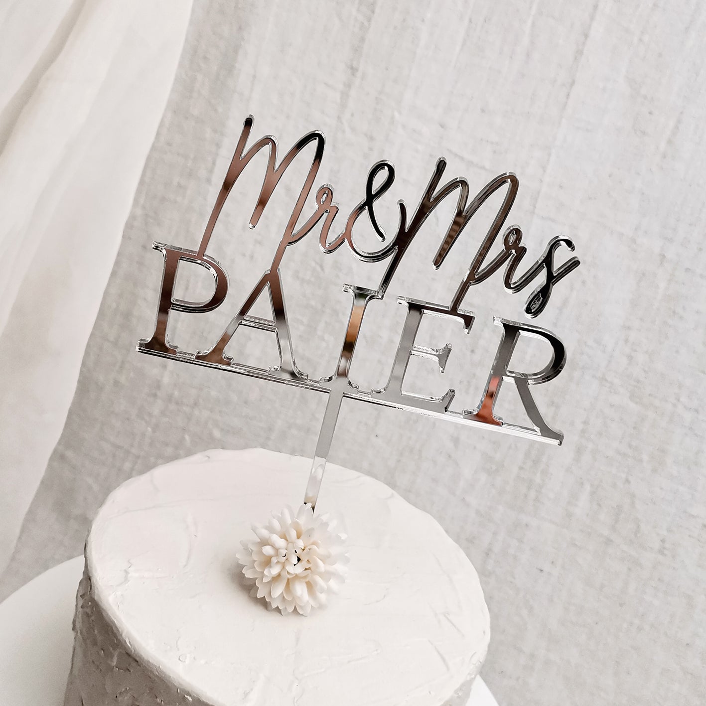 Cake Topper Hochzeit Mr & Mrs * personalisiert mit Familiennamen