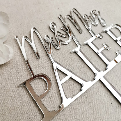 Cake Topper Hochzeit Mr & Mrs * personalisiert mit Familiennamen