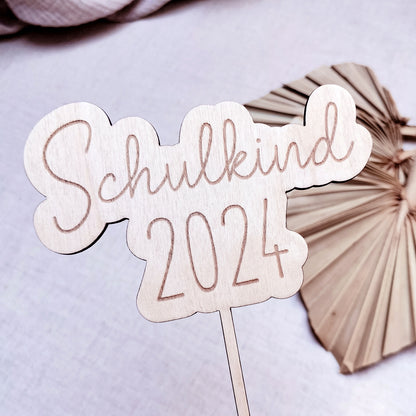 Cake Topper * Schulkind & Schuljahr * Personalisiert mit Namen * Holz