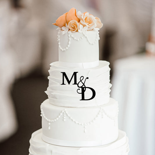 Cake Charm * Verbundene Initialen für Hochzeitstorte mit ET-Zeichen | Herz * personalisierbar