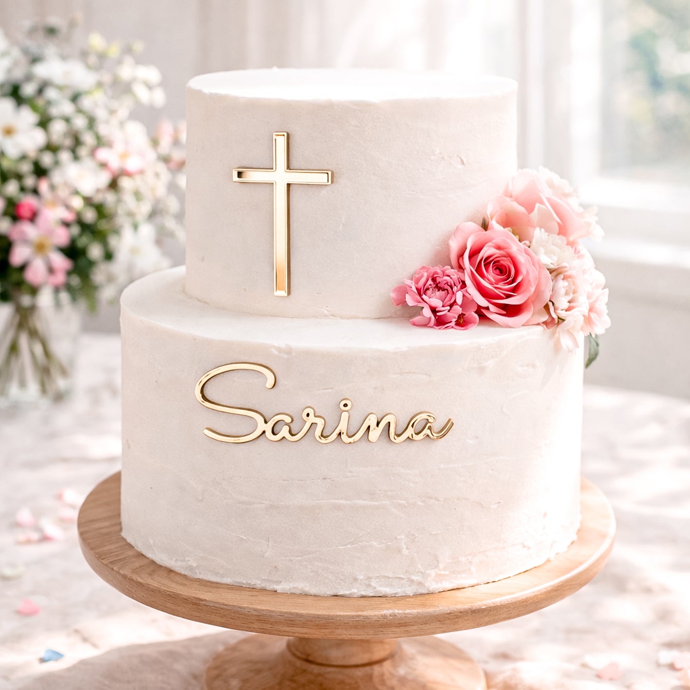 Cake Charm Name & Kreuz * personalisiert mit einem Namen