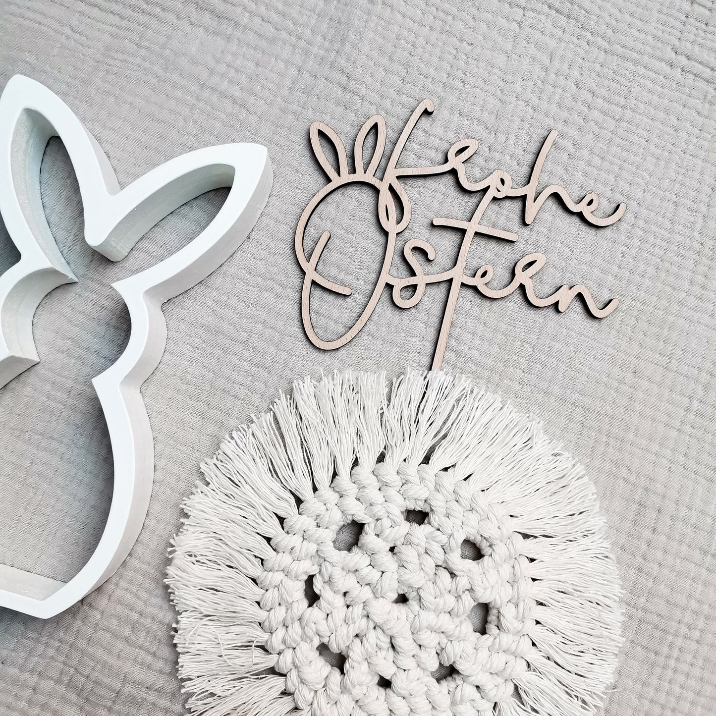 Cake Topper * Frohe Ostern mit Hasenohren * Holz | Acryl