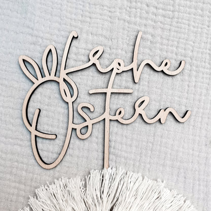 Cake Topper * Frohe Ostern mit Hasenohren * Holz | Acryl